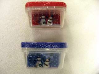 RED OR BLUE PLASTIC SET OF THREE FOOD STORAGE CONTAINER  
