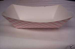 Paper Food Trays Red Plaid 10 lbs NEW Baskets 125 ct.  