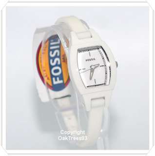 FOSSIL WOMENS ULTRA SLIM SILICONE WHITE WATCH JR1255  