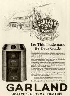 1924 AD FOR GARLAND STOVES & FURNACES BY MICHIGAN STOVE  