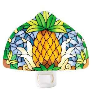  Tiffany Pineapple Hand Painted Stained Glass Night Light 