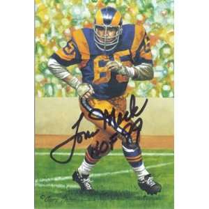 Tom Mack Autographed Los Angeles Rams Goal Line Art Card w/HOF 99 