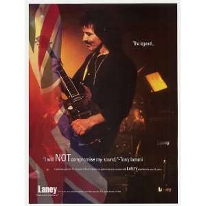  1997 Black Sabbath Tony Iommi Laney Amps Photo Print Ad 