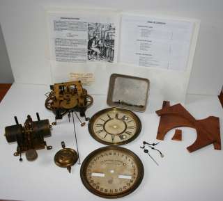 Antique Waterbury Clock Movement Parts with Clock Repair Booklet 