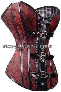 Gothic Victorian CORSET Bustier Size SPVC Buckles Front Clubwear A2763 