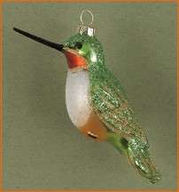 NEW HUMMINGBIRD HAND BLOWN GLASS ORNAMENT GORGEOUS  