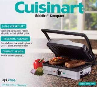 Cuisinart Griddler Compact Griddle and Panini Press Reversible Plates 