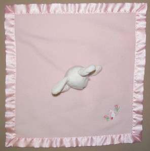 MARTHA STEWART Baby PINK Fleece LOVEY Security Blanket BUNNY Rabbit 
