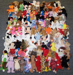TY BEANIES COLLECTION  LOT OF OVER 355 BEANIE BABIES   CLOSEOUT 