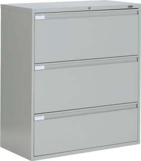 Metal 3 Drawer 42 Wide Locakble Beige Lateral File  