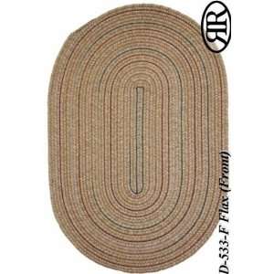  Duet Collection Flax Tan Braided Round Area Rug 2.00 x 4 