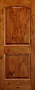 Authentic Knotty Alder 2 Panel Arch Top Solid Core Wood Doors 68H x 1 