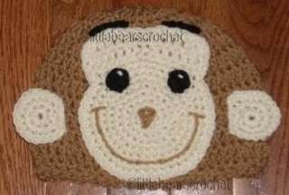 Boutique Crocheted CURIOUS GEORGE MONKEY Hat Beanie  