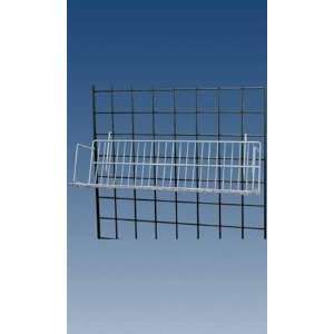 White Cd/Dvd/Cassette Shelf For Wire Grid Displays  24L  