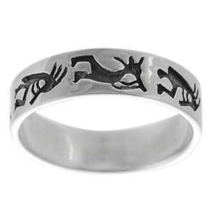 Sterling Silver .925 Mens Hypoallergenic Nickel Free Kokopelli Ring 