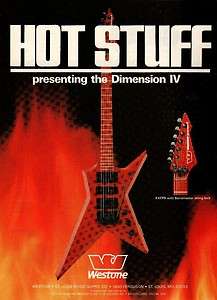   vtg 1980s WESTONE GUITAR Dimension IV Heavy Metal RED X4TPR  