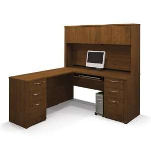  Embassy L shaped Double Pedestal Desk with Hutch & Pre 
