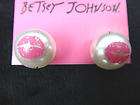NWT Betsey Johnson Jewelry Goldtone Hot Kiss Pearl Stud