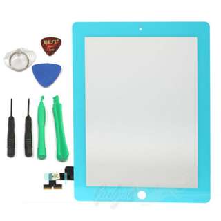 Apple iPad 2 Touch Screen Glass Digitizer Blue + Tools  