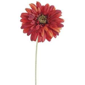  Club Pack of 12 Artificial Flame Brick Red Gerbera Daisy 