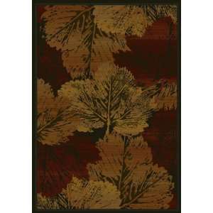 Fall Canvas Leaf Burgundy Rugs by United Weavers Genesis 