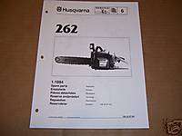 b1381) Husqvarna Chain Saw Parts Manual Model 262  