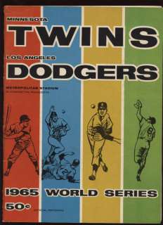 1965 World Series Program LA Dodgers @ Minn Twins EX+  