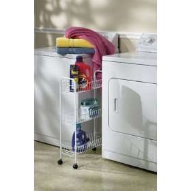 Laundry Basket Bin Hamper Organizer Slim line 3 Tier Storage Cart 