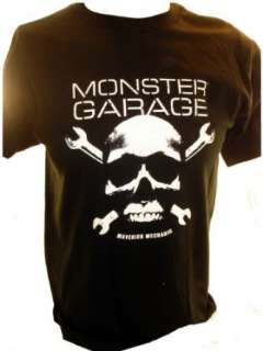  Monster Garage Mens T Shirt   Skull and Cross Wrenches on 