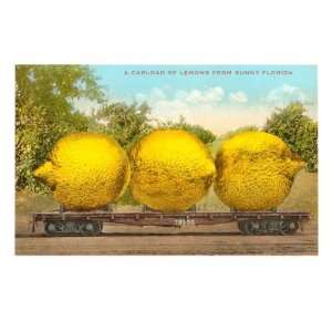 Giant Lemons on Flatbed, Florida Premium Giclee Poster 