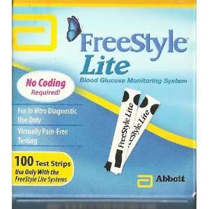  FREESTYLE LITE TEST STRIPS 100 EACH Health & Personal 