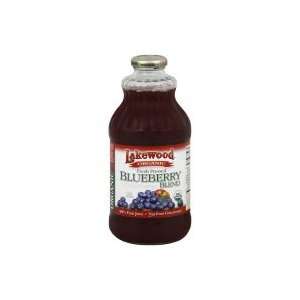  Lakewood 100% Fruit Juice, Organic, Blueberry Blend, 32 fl 