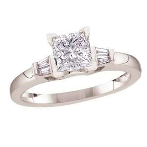   Baguette Side Stones Ring (3/4 ct tw, G, VS2) Size 5 Jewelry