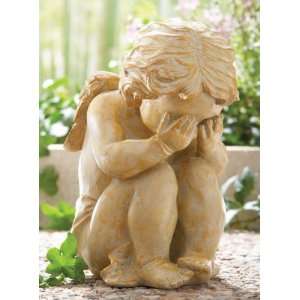  Distressed Angel Cherub in Prayer Garden Statues Patio, Lawn & Garden