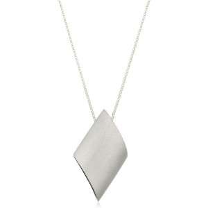  Argento Vivo Brushed Metals Diamond Shape Curved Pendant 