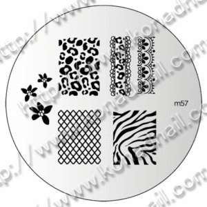 Konad Nail Art Image Plate M57 Zebra Leopard diagonal  