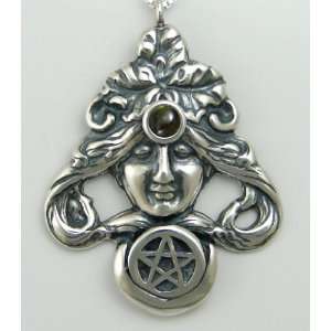 The First Goddess Pendant in Sterling Silver and Accented with Genuine 