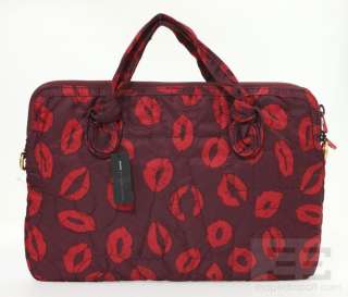   by Marc Jacobs Maroon & Red Nylon Madder Carmine Laptop Bag NEW  
