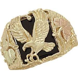   Gold Onyx Eagle Mens Ring (14x12MM) Landstroms Black Hills Gold