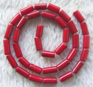 Red Coral Tube Beads 5x11mm 15.5inch  