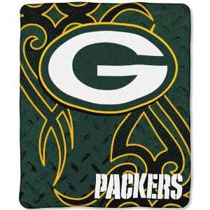  Green Bay Packers Royal Plush Raschel NFL Blanket (Tattoo 