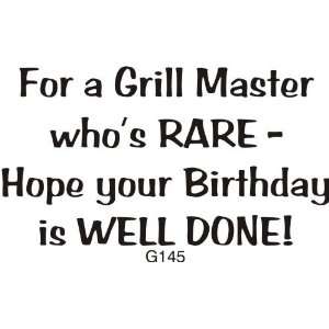  Grill Master Birthday Greeting Rubber Stamp Arts, Crafts 