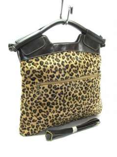 Large Tan Brown Leopard Print Purse Handbag Tote Bag  