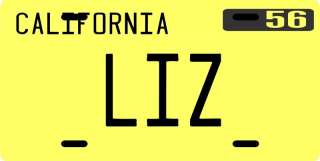 Elizabeth Taylor LIZ California 1956 License plate  