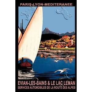  Evian les Bains and le Lac Leman by Geo Dorival . Art 