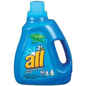  all 2x Laundry Detergent Fresh Rain 100 oz Health 