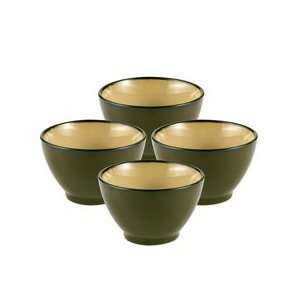  Gourmet Basics by Mikasa Belmont Green Fruit Bowls, Set of 
