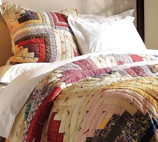 Pottery Barn Gees Bend Log Cabin Quilt  