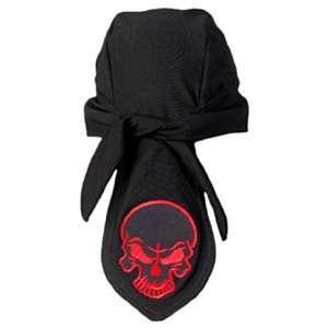    Schampa Tri Danna Red/Black Skull Patch Headwear Automotive