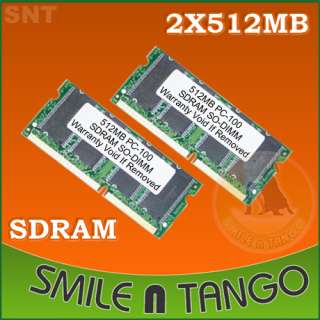 1GB 2X 512MB PC100 144PIN SDRAM SODIMM LOW DENSITY RAM  